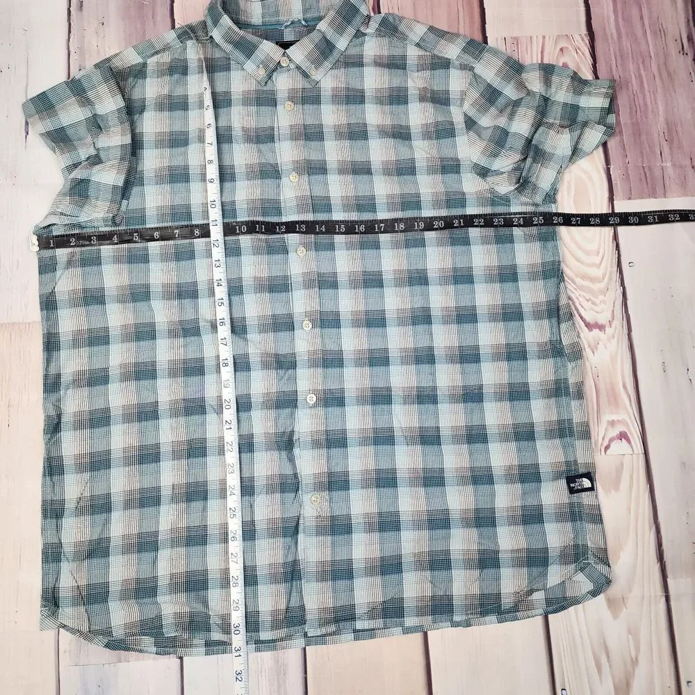 The North‎ Face Shirt Men's 2XL XXL Plaid Button Down Nylon Short Sleeve - Picture 9 of 9